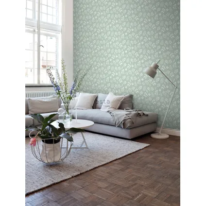 ESTAhome behang bloemmotief in Scandinavische stijl mintgroen - 0,53 x 10,05 m 4