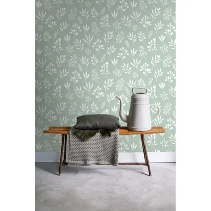 ESTAhome papier peint fleurs au style scandinave vert menthe - 0,53 x 10,05 m - 139085 8