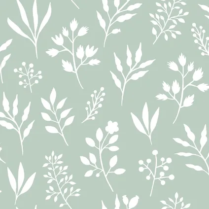 ESTAhome papier peint fleurs au style scandinave vert menthe - 0,53 x 10,05 m - 139085 10