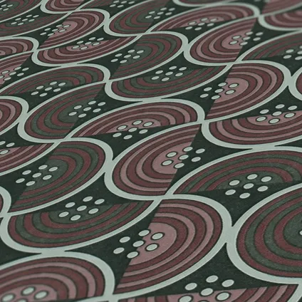 Livingwalls papier peint motif graphique rouge, vert et noir - 53 cm x 10,05 m - AS-390611 2