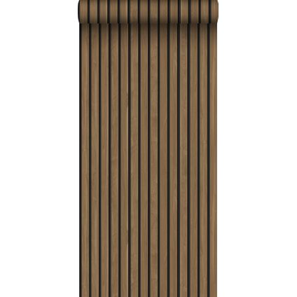 ESTAhome behangpapier houten wandpanelen 3d bruin - 0.53 x 10.05 m - 139609