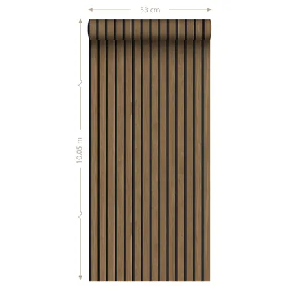 ESTAhome behangpapier houten wandpanelen 3d bruin - 0.53 x 10.05 m - 139609 10