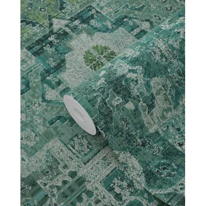 ESTAhome behang oosters kelim tapijt smaragdgroen - 53 cm x 10,05 m - 148659 7