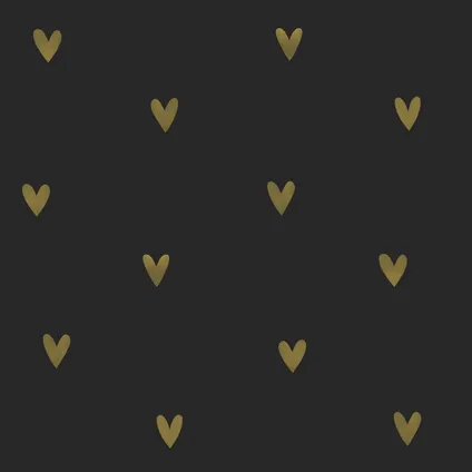ESTAhome behang hartjes goud en zwart - 0.53 x 10.05 m - 139727 8