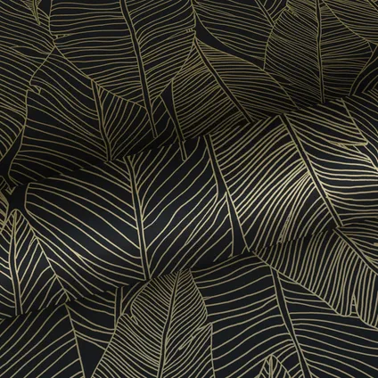 ESTAhome behang getekende bladeren zwart en goud - 0,53 x 10,05 m - 139126 7