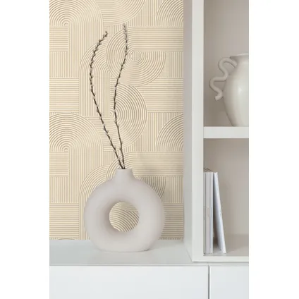 Origin Wallcoverings behang grafisch 3D motief zand beige - 0.53 x 10.05 m - 348015 2