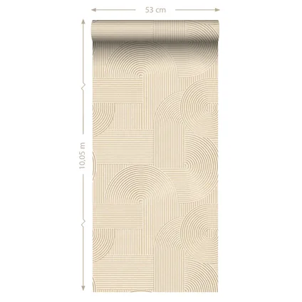 Origin Wallcoverings behang grafisch 3D motief zand beige - 0.53 x 10.05 m - 348015 9