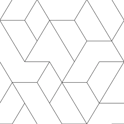ESTAhome behang grafische lijnen zwart wit - 0.53 x 10.05 m - 139951 8
