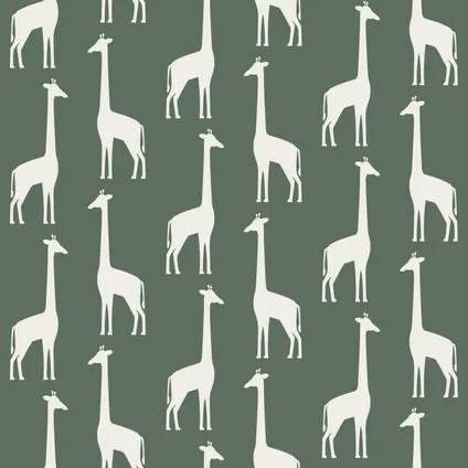 ESTAhome behang giraffen donkergroen - 0,53 x 10,05 m - 139060 10