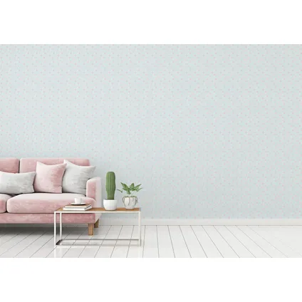 Livingwalls behang bloemmotief blauw, roze en wit - 53 cm x 10,05 m - AS-390671 6