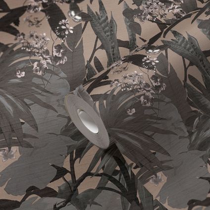 Livingwalls behang jungle-motief grijs en bruin - 53 cm x 10,05 m - AS-385225