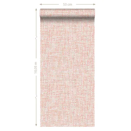 ESTAhome behang geweven linnenstructuur perzik oranje roze - 53 cm x 10,05 m - 148661 9