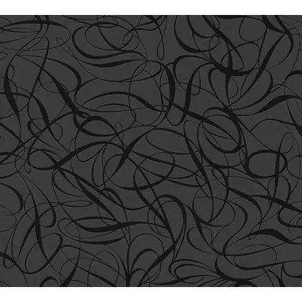 Livingwalls behang grafisch motief zwart - 53 cm x 10,05 m - AS-132062 2