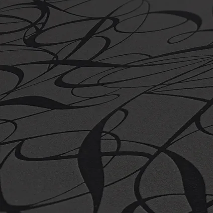 Livingwalls behang grafisch motief zwart - 53 cm x 10,05 m - AS-132062 5