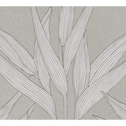 Livingwalls behang bloemmotief grijs en bruin - 53 cm x 10,05 m - AS-361231