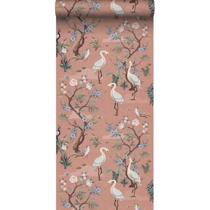 ESTAhome behang kraanvogels oudroze - 50 x 900 cm - 139708