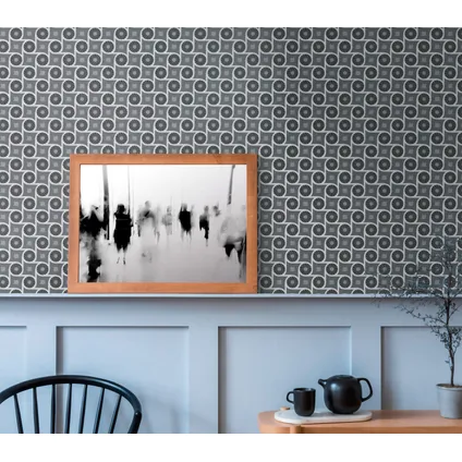 Livingwalls behang grafisch motief grijs, wit en zwart - 53 cm x 10,05 m - AS-390604 3