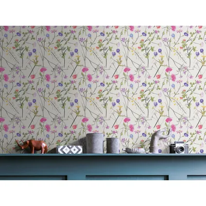Livingwalls behangpapier bloemmotief wit en meerkleurig - 53 cm x 10,05 m - AS-389011 3