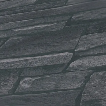 Livingwalls behang steen zwart en antraciet grijs - 53 cm x 10,05 m - AS-388134 5