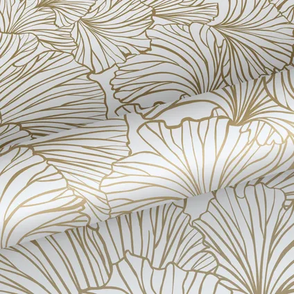 ESTAhome behang ginkgo bladeren wit en goud - 0.53 x 10.05 m - 139614 6