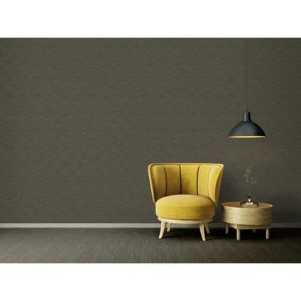 Livingwalls behang effen goud, groen en metallic - 53 cm x 10,05 m - AS-391742 6