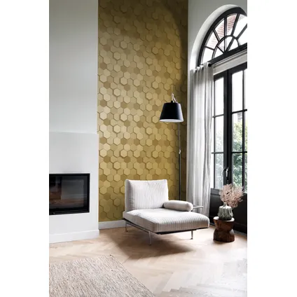Origin Wallcoverings eco-texture vliesbehang 3d hexagon motief goud - 0.53 x 10.05 m 7