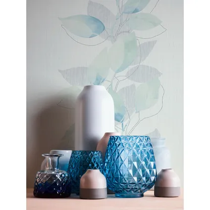 A.S. Création behang bloemmotief wit, groen, grijs en blauw - 53 cm x 10,05 m 4
