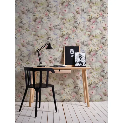 Livingwalls papier peint fleurs multicolore, blanc, vert et rose - 53 cm x 10,05 m - AS-387221 3
