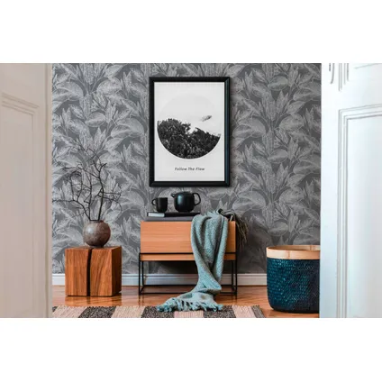 A.S. Création behang bloemmotief zwart, zilver en grijs - 53 cm x 10,05 m - AS-378364 4