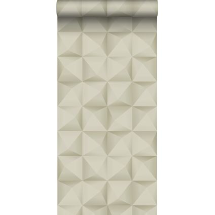 Origin Wallcoverings eco-texture vliesbehang 3D-motief lichtbeige - 50 x 900 cm