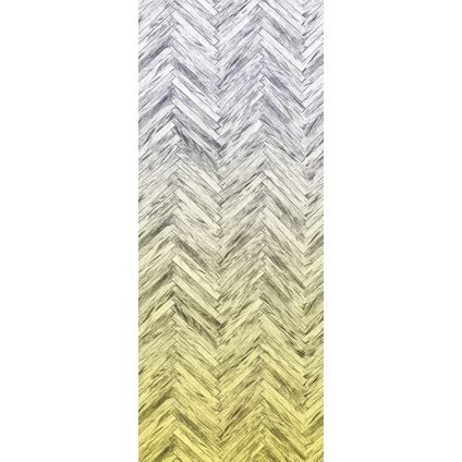 Sanders & Sanders fotobehangpapier visgraat paneel geel - 100 x 250 cm - 611873