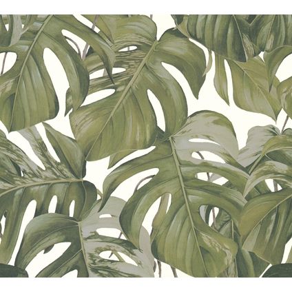 Michalsky Living behang figuratief motief groen, wit en grijs - 53 cm x 10,05 m