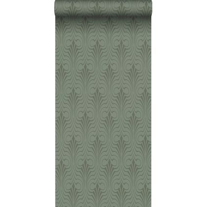 ESTAhome behang grafische vorm vergrijsd groen - 50 x 900 cm - 139636
