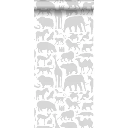 ESTAhome behang dieren grijs - 0,53 x 10,05 m - 139054