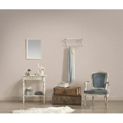 Livingwalls behang bloemmotief crème, blauw en grijs - 53 cm x 10,05 m - AS-390742 2
