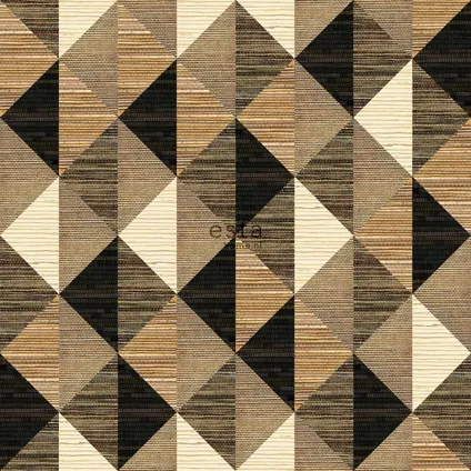 ESTAhome XXL behang grafisch motief zwart, bruin en beige - 50 x 900 cm - 158920 4