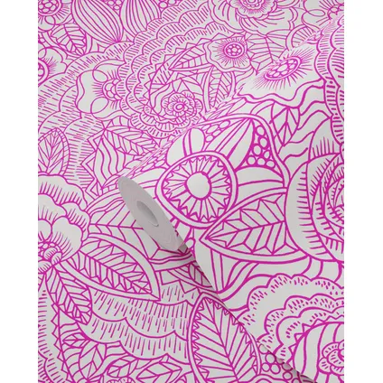 ESTAhome behang bloemtekeningen roze - 53 cm x 10,05 m - 148614 5