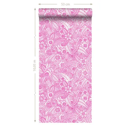 ESTAhome behang bloemtekeningen roze - 53 cm x 10,05 m - 148614 7