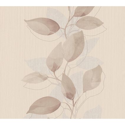 A.S. Création behang bloemmotief bruin, beige en grijs - 53 cm x 10,05 m - AS-378152