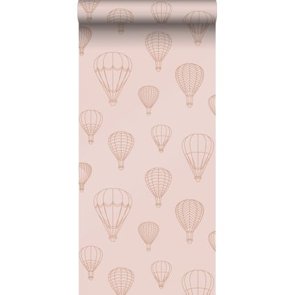 ESTAhome behang luchtballonnen terracotta roze - 50 x 900 cm - 139720
