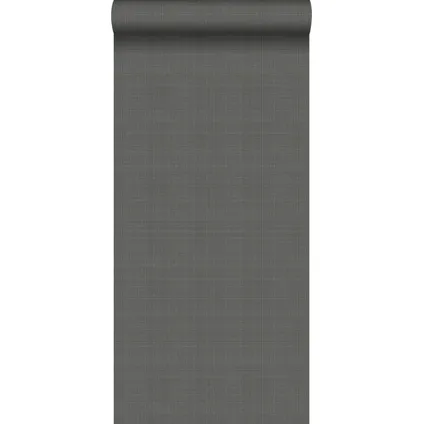 ESTAhome behangpapier linnenstructuur donkergrijs - 0,53 x 10,05 m - 139028