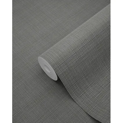 ESTAhome behangpapier linnenstructuur donkergrijs - 0,53 x 10,05 m - 139028 9