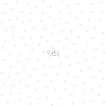 ESTAhome behang stippen licht roze en wit - 53 cm x 10,05 m - 138936 2