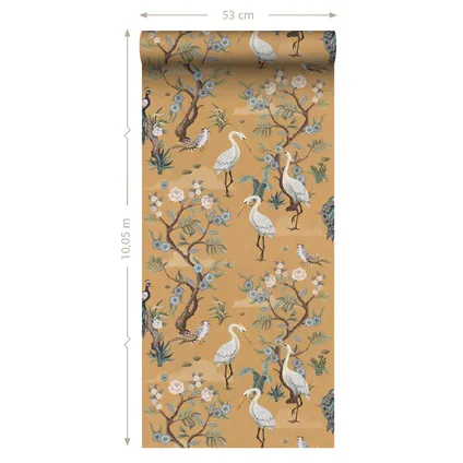 ESTAhome behangpapier kraanvogels okergeel - 50 x 900 cm - 139707 9
