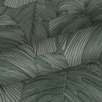 Origin Wallcoverings behang 3D-motief bladeren vergrijsd groen - 50 x 900 cm - 347919 8