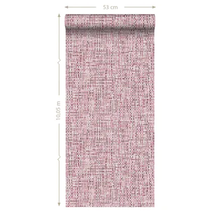 ESTAhome behangpapier geweven linnenstructuur bordeaux rood - 53 cm x 10,05 m 8