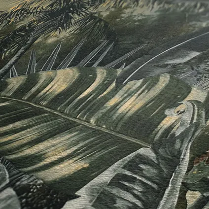 Livingwalls behang jungle-motief donkergroen en olijfgroen - 53 cm x 10,05 m 4