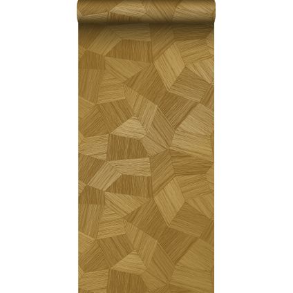 Origin Wallcoverings eco-texture vliesbehang grafisch 3D motief warm goud