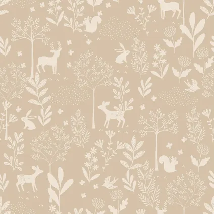 ESTAhome papier peint forêt avec des animaux de la forêt beige - 0.53 x 10.05 m - 139757 8
