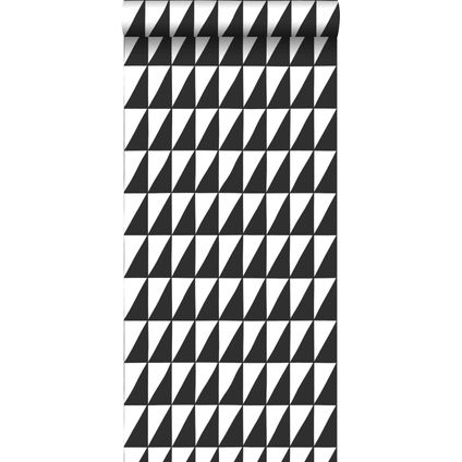 ESTAhome papier peint triangles graphiques noir et blanc - 0,53 x 10,05 m - 139077